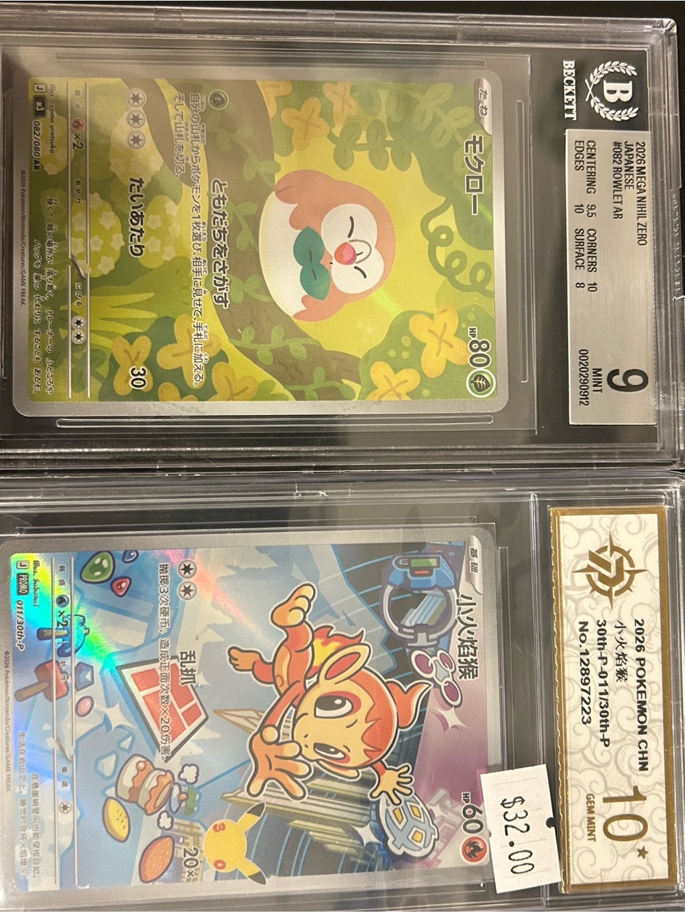 Pokémon slab duo chimchar and rowlet